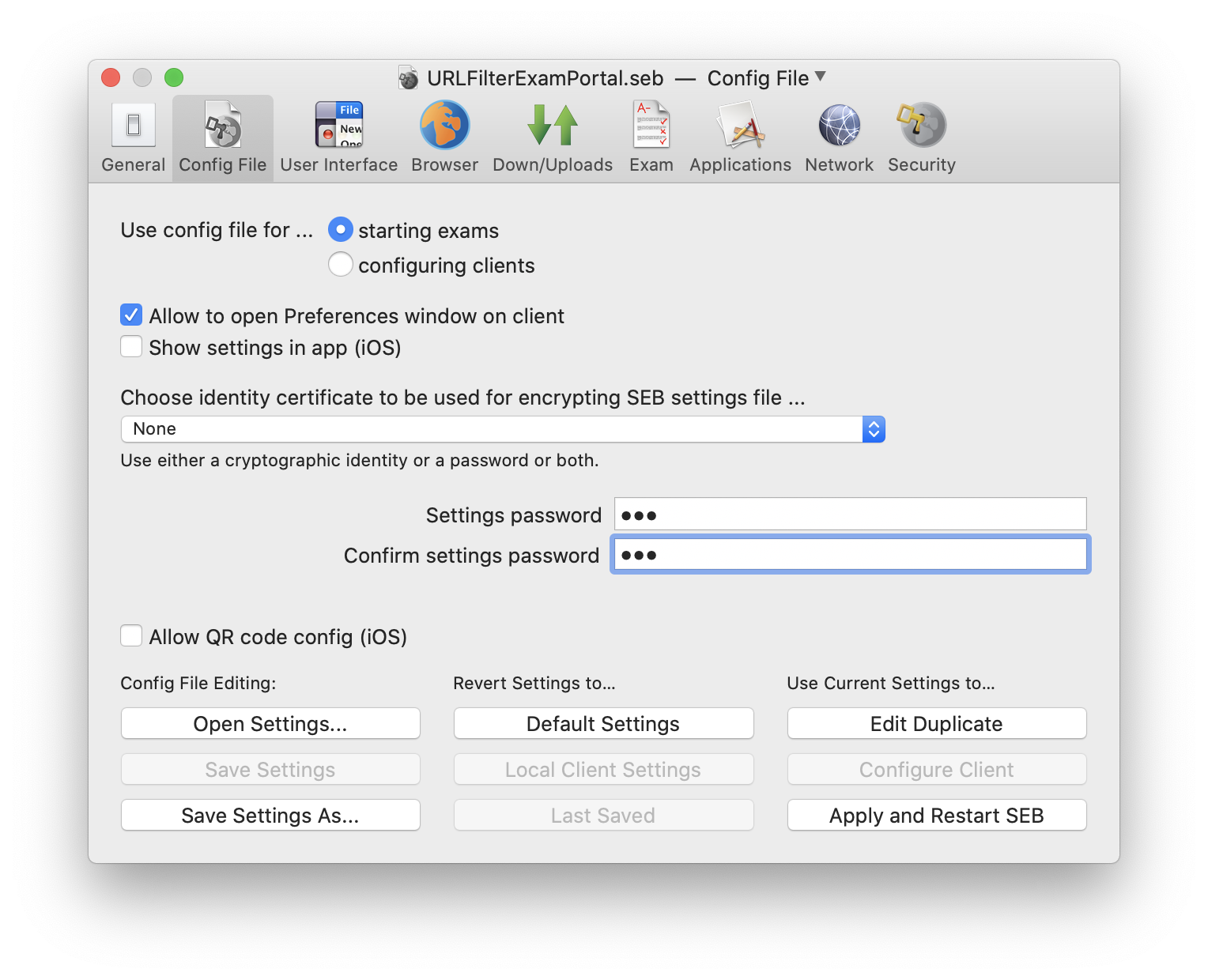 seb configuration tools